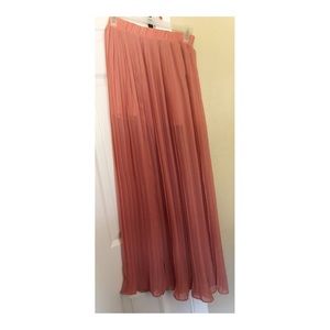 Long, ruffled skirt.